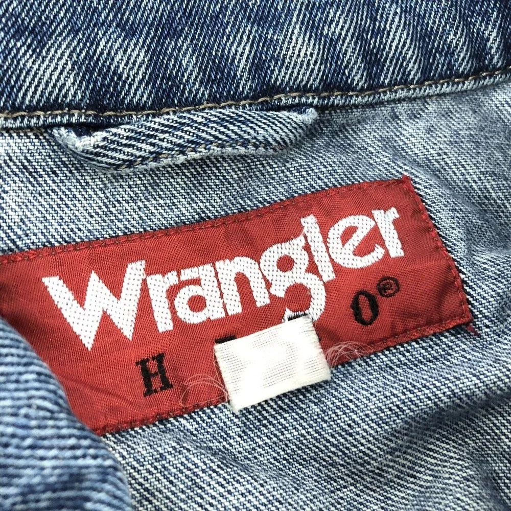 Wrangler‎ Hero Denim Jacket Blue Jean Western Trucker Vintage 90s Boxy Fit Large